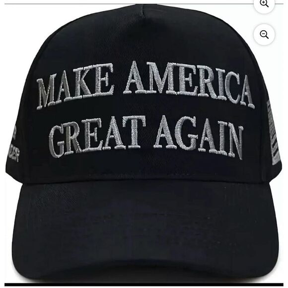 Dark MAGA Trump USA Flag Never Surrender Baseball Cap Hat GRAY TEXT US Shipping - Picture 1 of 15